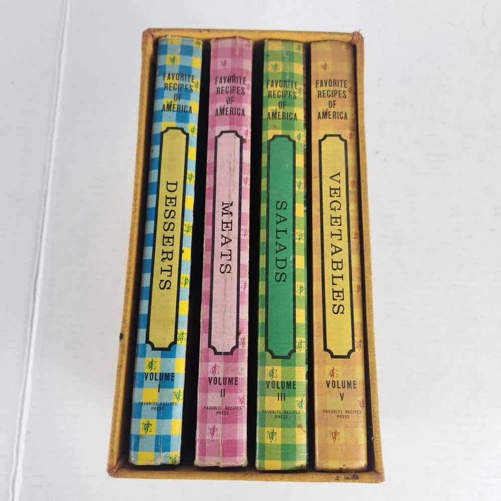 Vintage Favorite Recipes of America 4 Volume Cookbook Set with Slipcase Retro